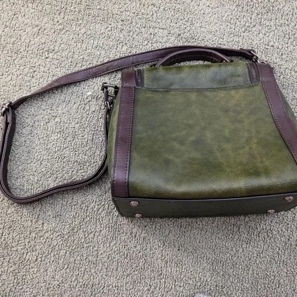 Retro Real Leather Shoulder Bag with Bow Detail - Picture 5 of 8
